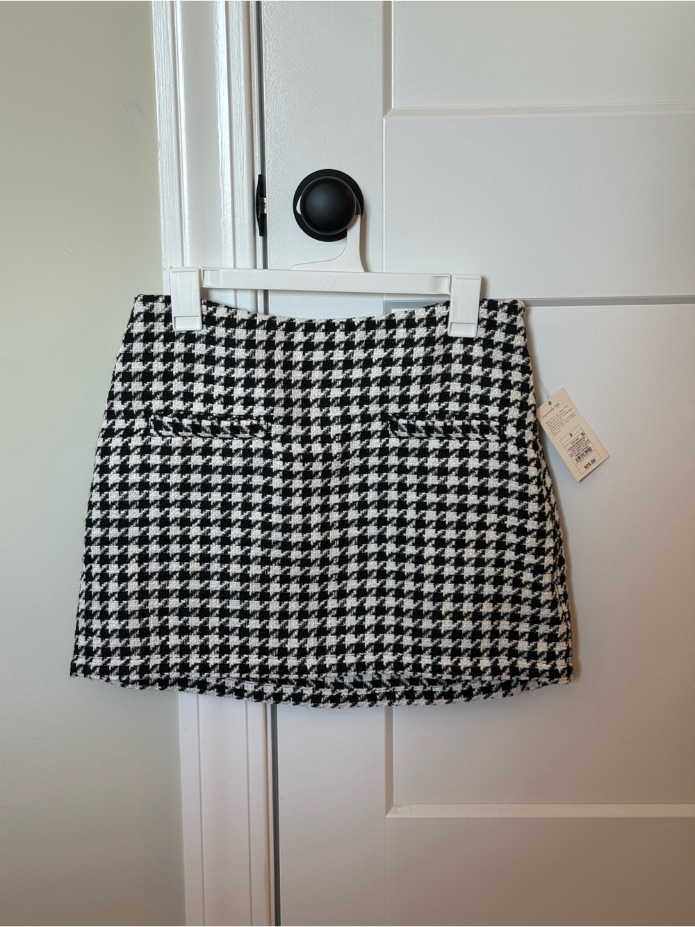 a new day Black and White Houndstooth Mini Skirt